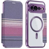 Mtp Products Google Pixel 11 Pro XL Tyylikäs magneettinen läppäkotelo RFID-korttipaikoilla - violetti