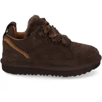 Ugg unisex for kids. 1152410K Dark brown Lowmel leather sneakers (13USA=31), Flat, Suede, Laces, Casual, children's fashion