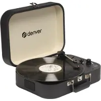 Denver VPL-130DGR Retro designed suitcase turntable with PC recording via USB - Levysoitin musta