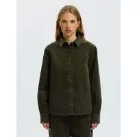 Selected Slwruna Ls Regular Cord Shirt Noos - Green - 38