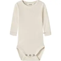 Lil´ Atelier Nbnnalu Rib Wo/Mo Ls Slim Body Lil - Cream - 86