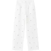 Mango Straight-Fit Jeans With Studs - White - 34