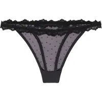 Hunkemoller Kat Tanga String - Black - XS