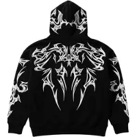 Kleidermafia Collegepaita 'Oversize Mafia Tribal Hoodie - Black' musta