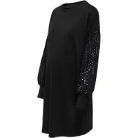 ONLY Maternity Olmdonna L/S Mix O-Neck Mini Dress Jrs - Black - L