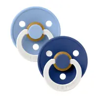 BIBS Pacifier Colour Latex Sky Blue Glow/Cornflower Glow Size 2 2