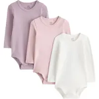 Lindex 3-Pack Bodysuits - Purple - 86
