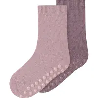 Name It Mini Nmfwak Wo/Bl 2P Sock W/Non Skid - Purple - 22-24