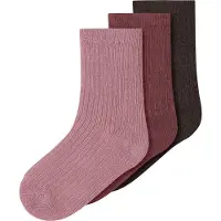 Name it Nmfnobba 3P Sock - Burgundy - 25-27