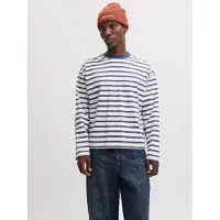 Jack & Jones Jornorrebro Stripe Tee Ls Crew Neck - Navy - XXL