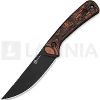 CIVIVI Carveth, Orange/Black G-10, Black Stonewash