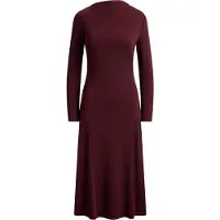 Ralph Lauren Asymmetrical Stretch Jersey Midi Dress - Burgundy - 38