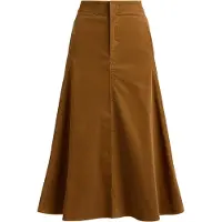 Ralph Lauren Corduroy A-Line Midi Skirt - Brown - 34