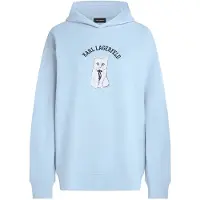 Karl Lagerfeld Collegepaita 'Ikon Choupette' vaaleansininen / musta / valkoinen