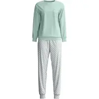 Calida Pyjama 'Sweet Dreams' minttu / malva / valkoinen