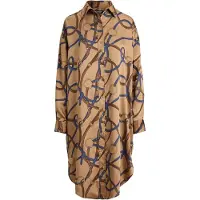 Ralph Lauren Belting-Print Twill Midi Shirtdress - Beige - 38