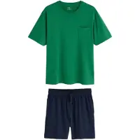 Next Lyhyt pyjama laivastonsininen / limetti