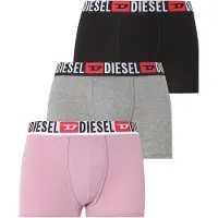 Diesel Bokserishortsit 'DAMIEN' meleerattu harmaa / eosiini / musta / valkoinen