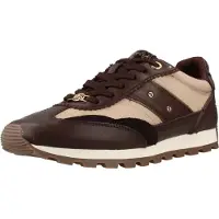 Carmela for woman. 16423804-MARRON Brown Leather Sneakers 164238 (41), 3 to 5 cm, Laces, Casual