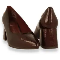 Xti for woman. 14620502-BURDEOS Burgundy shoes 146205 (38), 5 to 8 cm, None, Casual, Maroon, Classic, Patent Leather