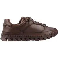 Carmela for woman. 16421804-MARRON Brown Leather Sneakers 164218 (37), Flat, Laces, Casual