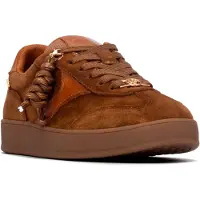 Carmela for woman. 16437201-CAMEL Light brown leather sneakers 164372 (36), Flat, Suede, Laces, Casual