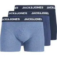 Jack & Jones Bokserishortsit 'JACFAX' sininen / yönsininen / meleerattu sininen / valkoinen