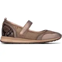 Carmela for woman. 16435302-PLOMO Gray Skin Ballet Flats 164353 (37), Leather, 1 to 3 cm, Velcro, Casual, Grey
