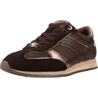 Carmela for woman. 16423304-MARRON Brown Leather Sneakers 164233 (37), Flat, Laces, Casual