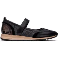 Carmela for woman. 16435301-NEGRO Black leather ballet flats 164353 (40), 1 to 3 cm, Velcro, Casual