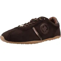 Carmela for woman. 16438302-MARRON Brown Leather Sneakers 164383 (41), Flat, Laces, Casual