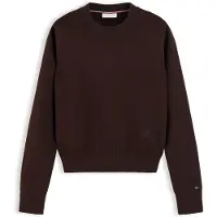 Tommy Hilfiger Co Full Needle C-Nk Swt - Brown - XS