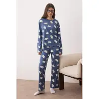 Trendyol Pyjama beige / safiiri / musta / valkoinen