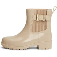 Tommy Hilfiger Th Buckle Glossy Ankle Rain Boot - Beige - 39