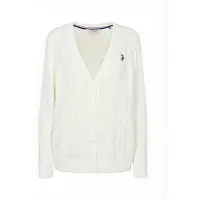 U.S. POLO ASSN. Neuletakki ' UW V-neck ' valkoinen