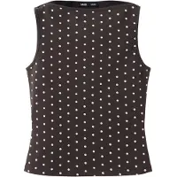 Mango Fitted Polka Dot Top - Brown - XL
