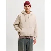 Jack & Jones Jorfrederiksberg Monogram Sweat Hood Sn - Beige - XXL