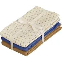 Cam Cam Copenhagen Muslin Cloth, 3-Pack - Gots Mix Fiori, L. Blue, C.white - Cream - ONE SIZE