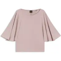 BOSS for woman. 50563295 Pink bell sleeve blouse (L), Casual, Polyester, 3/4 Sleeve