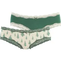 LASCANA Hipsterit tummanvihreä / offwhite