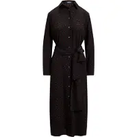 Ralph Lauren Printed Crepe Tie-Waist Shirtdress - Black - 40
