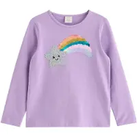 Lindex Long-Sleeved Top With Reversible Sequins - Purple - 110