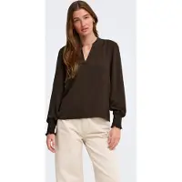 ONLY Onlmette V-Neck Ls Smock Top Noos Wvn - Brown - L