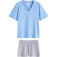 Next Pyjamashortsit vaaleansininen / vaaleanvioletti / musta / offwhite
