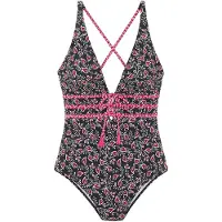 LASCANA Uimapuku magenta / musta / valkoinen