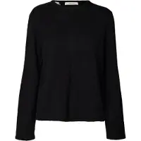 Selected Slwlulu New Ls Knit O-Neck Noos - Black - M