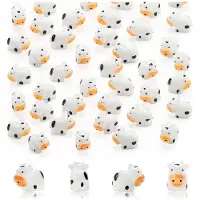 Typecat 20 Pcs Cow Figurines Resin Cow Miniature Animals Figurines Fairy Garden Miniature Moss Landscape DIY Crafts