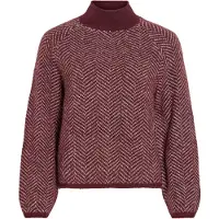 Vila Vilory High Neck L/S Knit Top - Noos - Burgundy - M