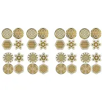 Typecat 32Pcs Metal Decor Sticker Flower of Life Children's Day Gifts 7 Chakra Copper Tower Orgonite Stickers