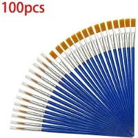 Typecat 500 Pieces Kids Paint Brushes Set for Watercolor Oil Painting Flat +Pointed Brush for Body Face Nail Art